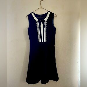 Korean acubi style A line black midi dress